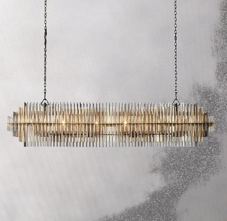 Emily Rectangular Chandelier 54" - Grace Lamp