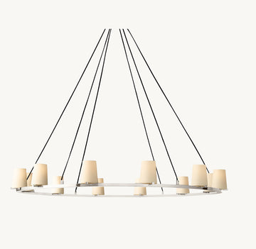 PAUILLAC FABRIC SHADE ROUND CHANDELIER 60"
