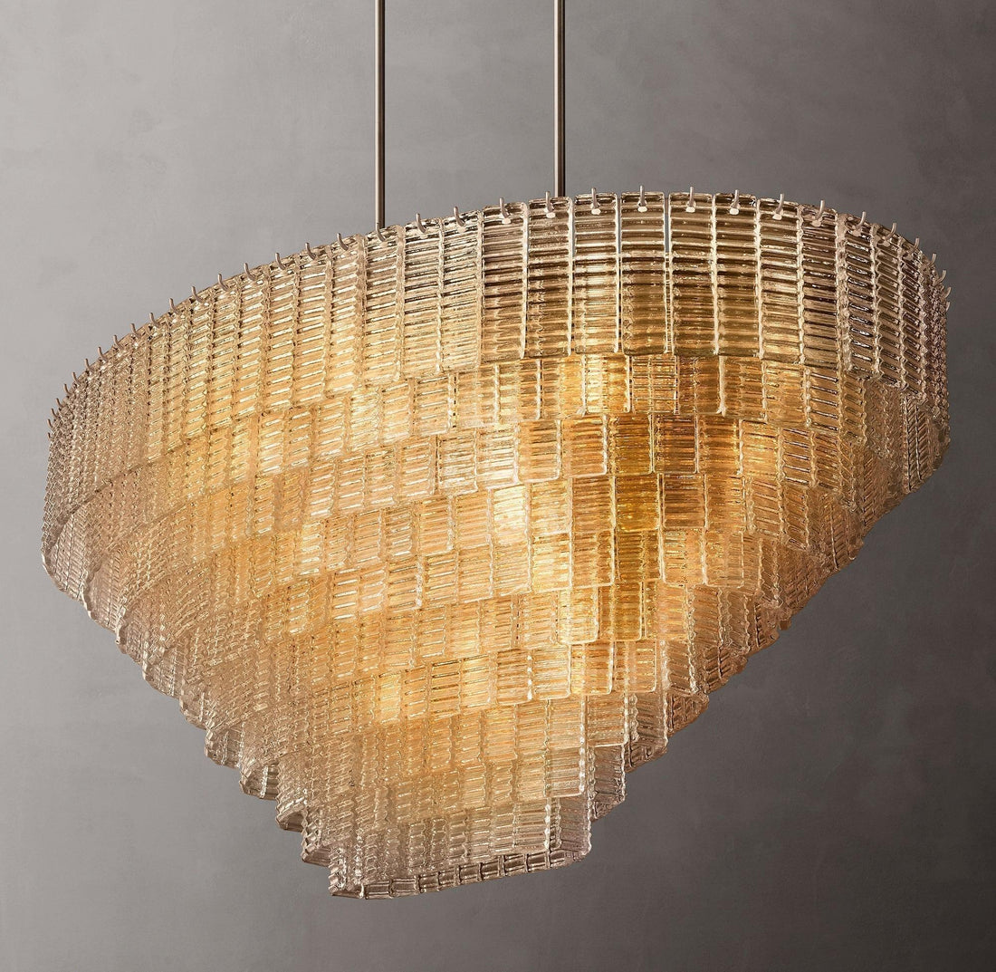 Sirene Glass OVAL Chandelier 65" - Grace Lamp