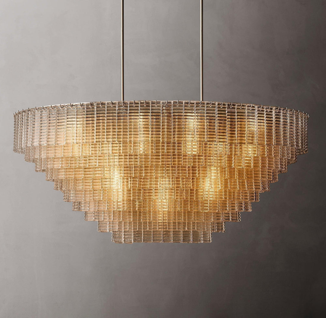 Sirene Glass OVAL Chandelier 65" - Grace Lamp