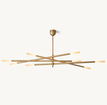 ROUSSEAU 8-LIGHT MOBILE ETCHED ROD CHANDELIER - Grace Lamp
