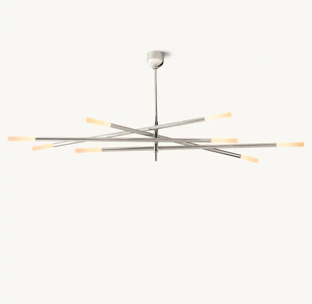 ROUSSEAU 8-LIGHT MOBILE ETCHED ROD CHANDELIER - Grace Lamp