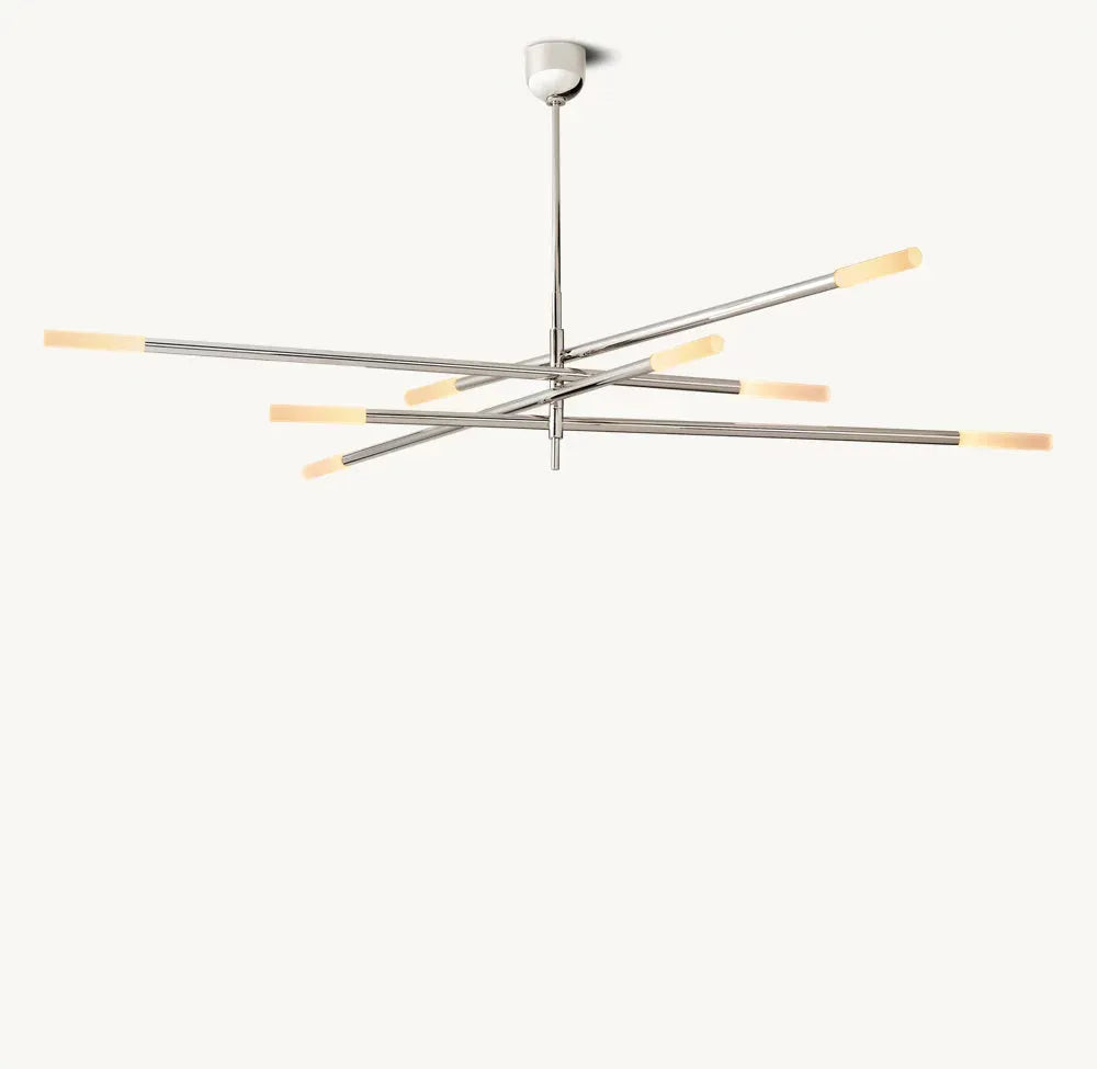 ROUSSEAU 8-LIGHT MOBILE ETCHED ROD CHANDELIER - Grace Lamp