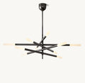 ROUSSEAU 10-LIGHT MOBILE ETCHED ROD CHANDELIER - Grace Lamp
