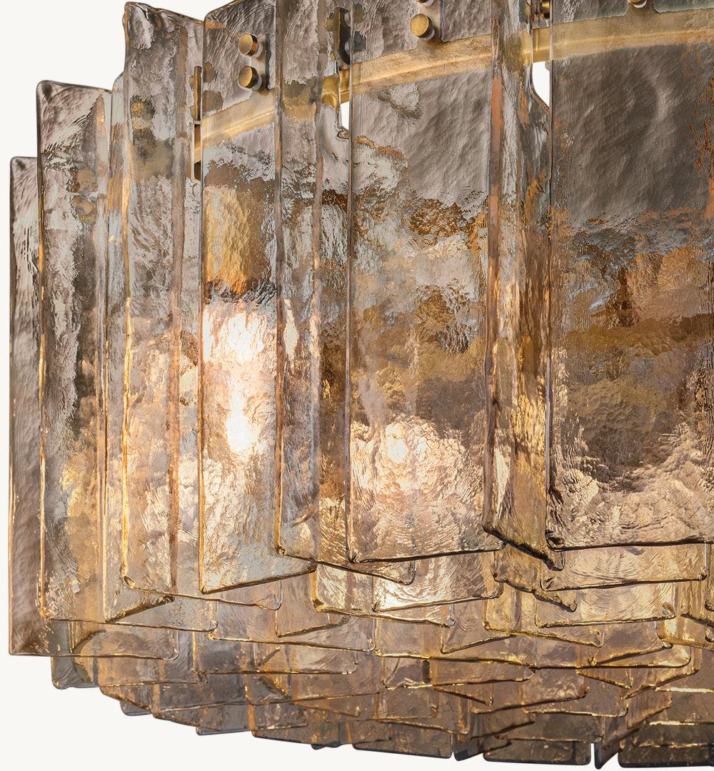 LATTICE SMOKE GLASS ROUND CHANDELIER 48" - Grace Lamp