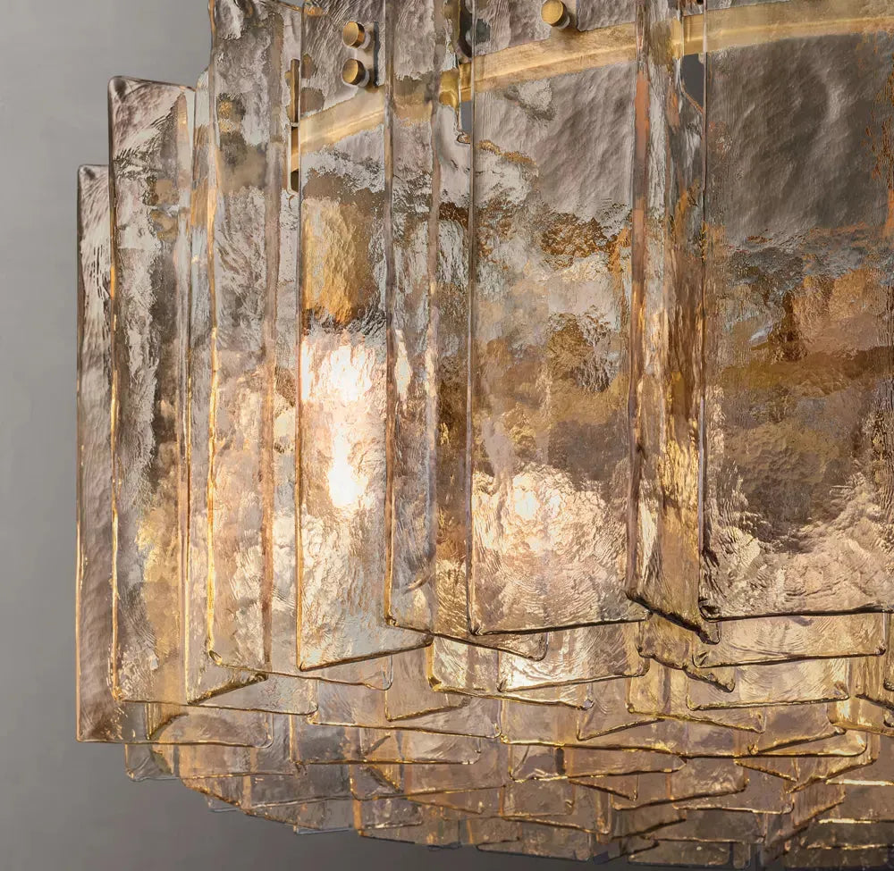 LATTICE SMOKE GLASS ROUND CHANDELIER 48" - Grace Lamp