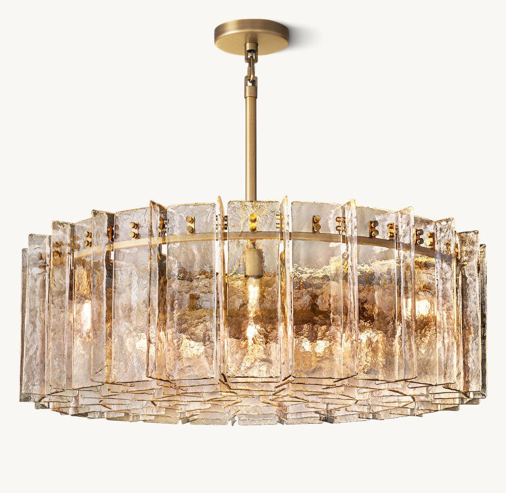 LATTICE SMOKE GLASS ROUND CHANDELIER 48" - Grace Lamp