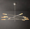 ROUSSEAU 10-LIGHT MOBILE ETCHED ROD CHANDELIER - Grace Lamp