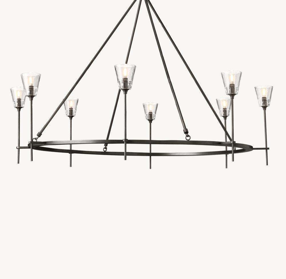 TROLCH DE VERRE ROUND CHANDELIER 58" - Grace Lamp