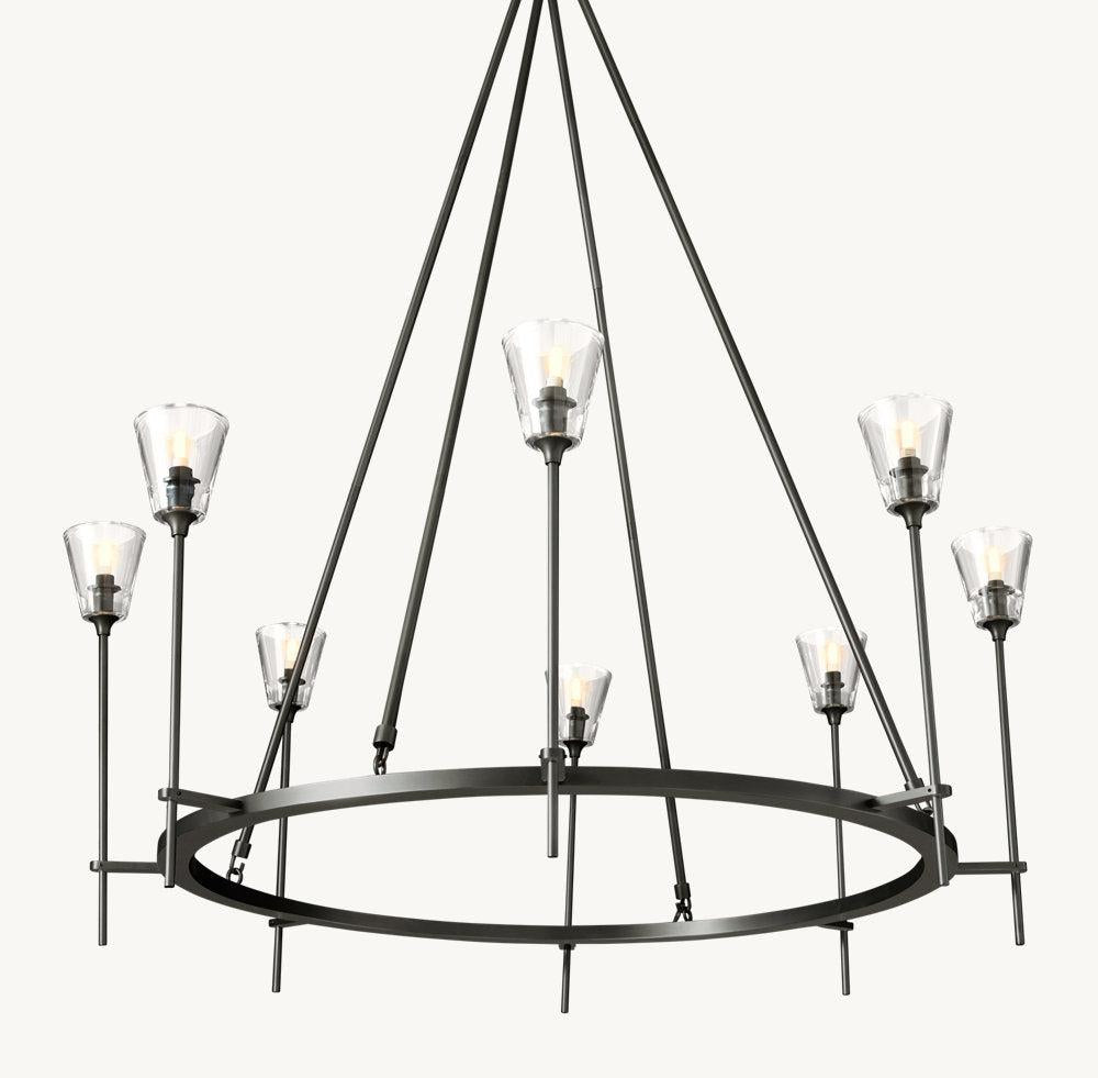 TROLCH DE VERRE ROUND CHANDELIER 46" - Grace Lamp