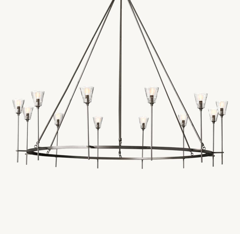 TROLCH DE VERRE ROUND CHANDELIER 70" - Grace Lamp