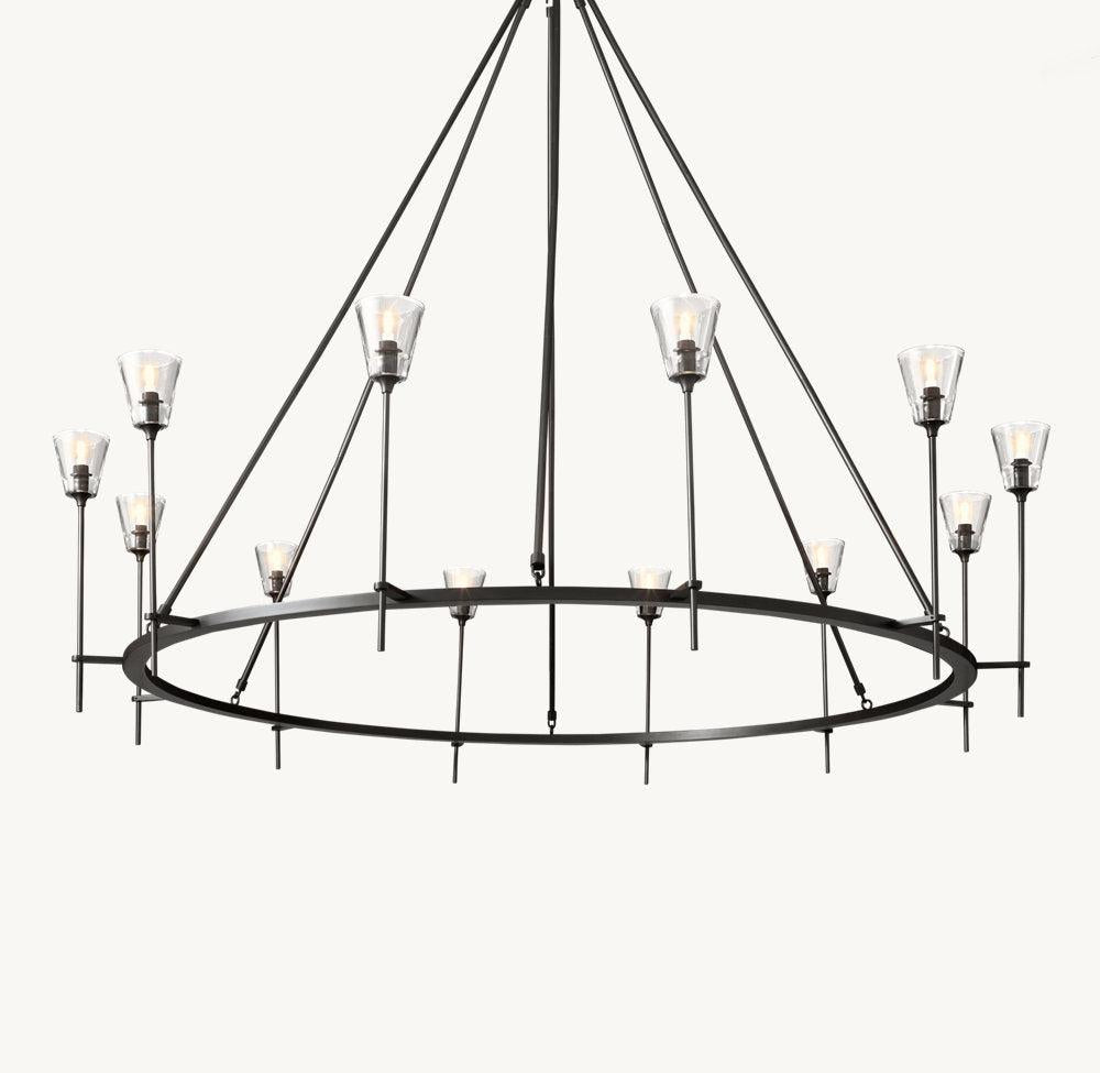 TROLCH DE VERRE ROUND CHANDELIER 70" - Grace Lamp