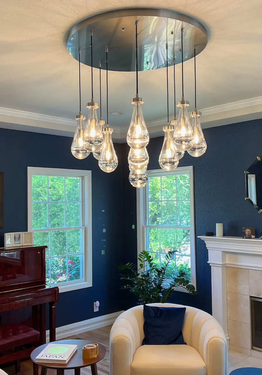 Rain Modern Round Chandelier 18" - Grace Lamp