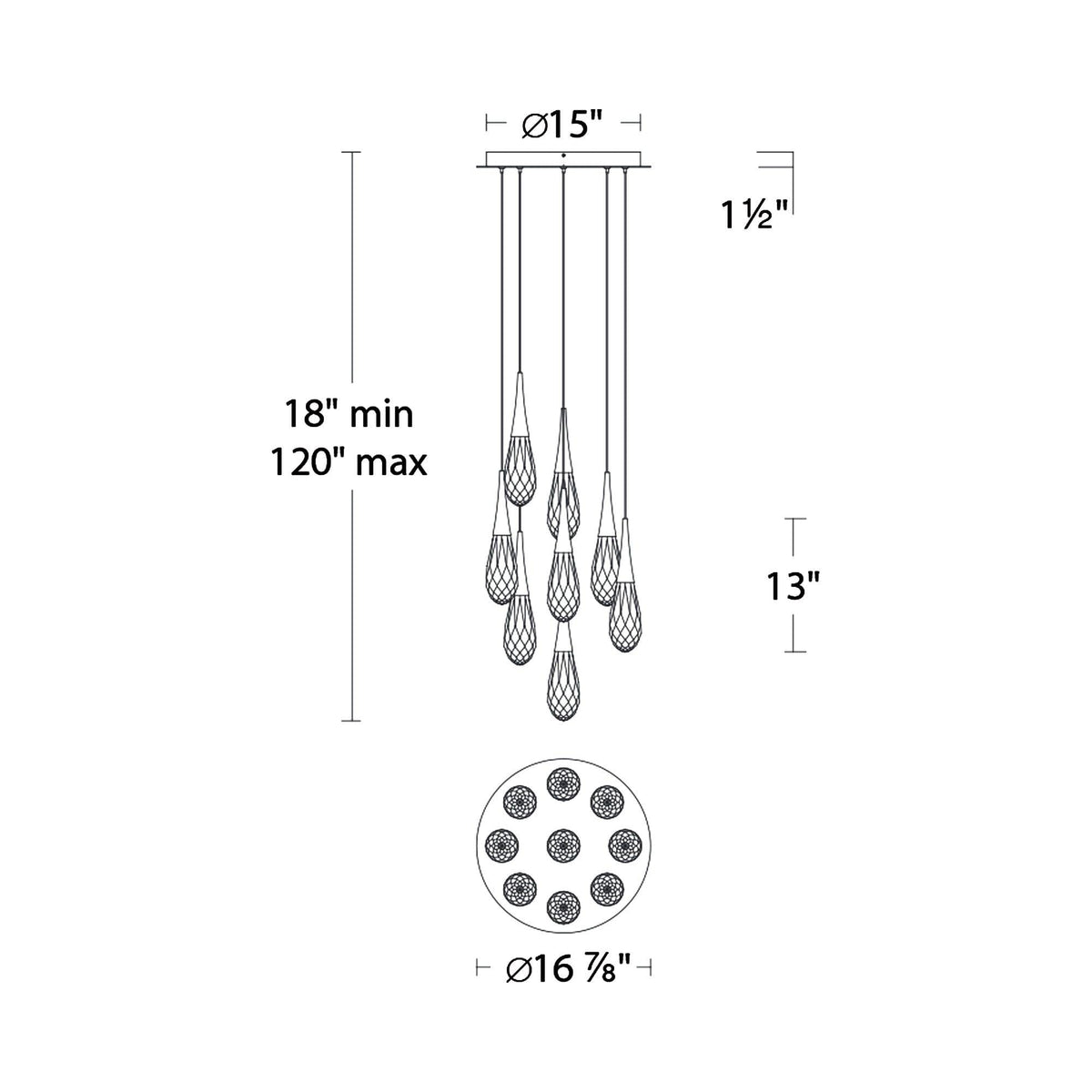 Hibiscas LED Multi Light Pendant Light - Grace Lamp