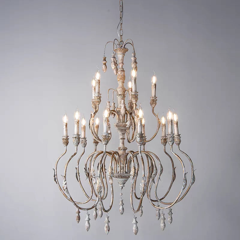 French Vintage Candle Chandelier for Living Room/Bedroom-Grace Lamp