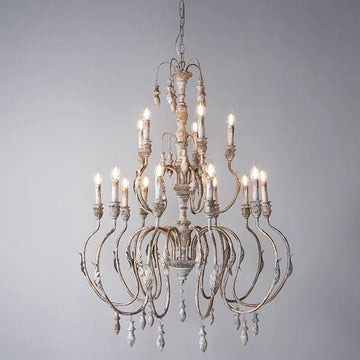 French Vintage Candle Chandelier for Living Room/Bedroom-Grace Lamp