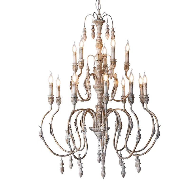 French Vintage Candle Chandelier for Living Room/Bedroom-Grace Lamp